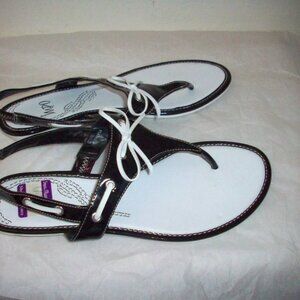 IMPO Bandana Thong Blk White Sandal 7.5